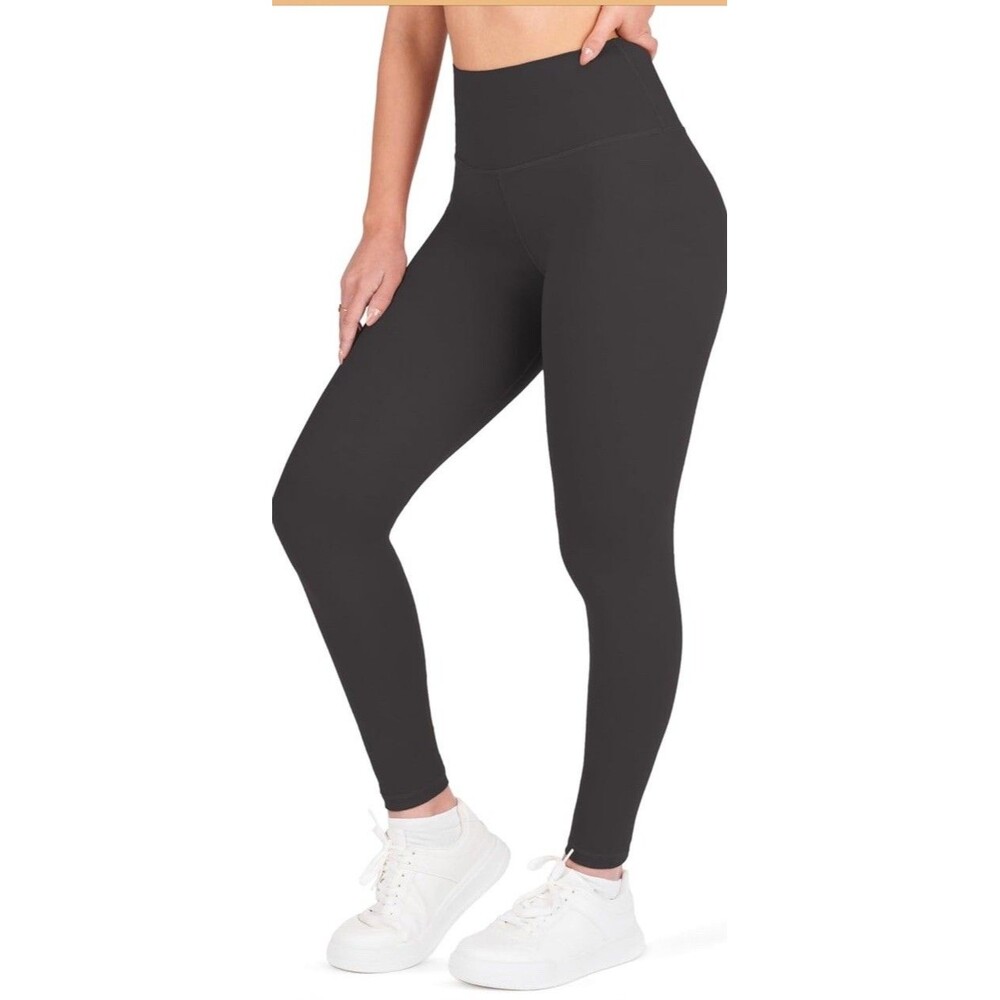 Nirlon Women's Leggings with Pockets High Waisted Workout Yoga Pants Large Gray